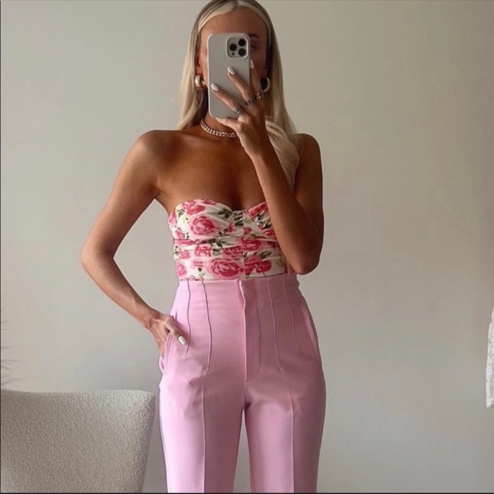 Zara Draped floral bodysuit